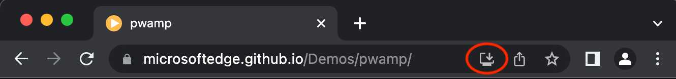 PWA icon in browser