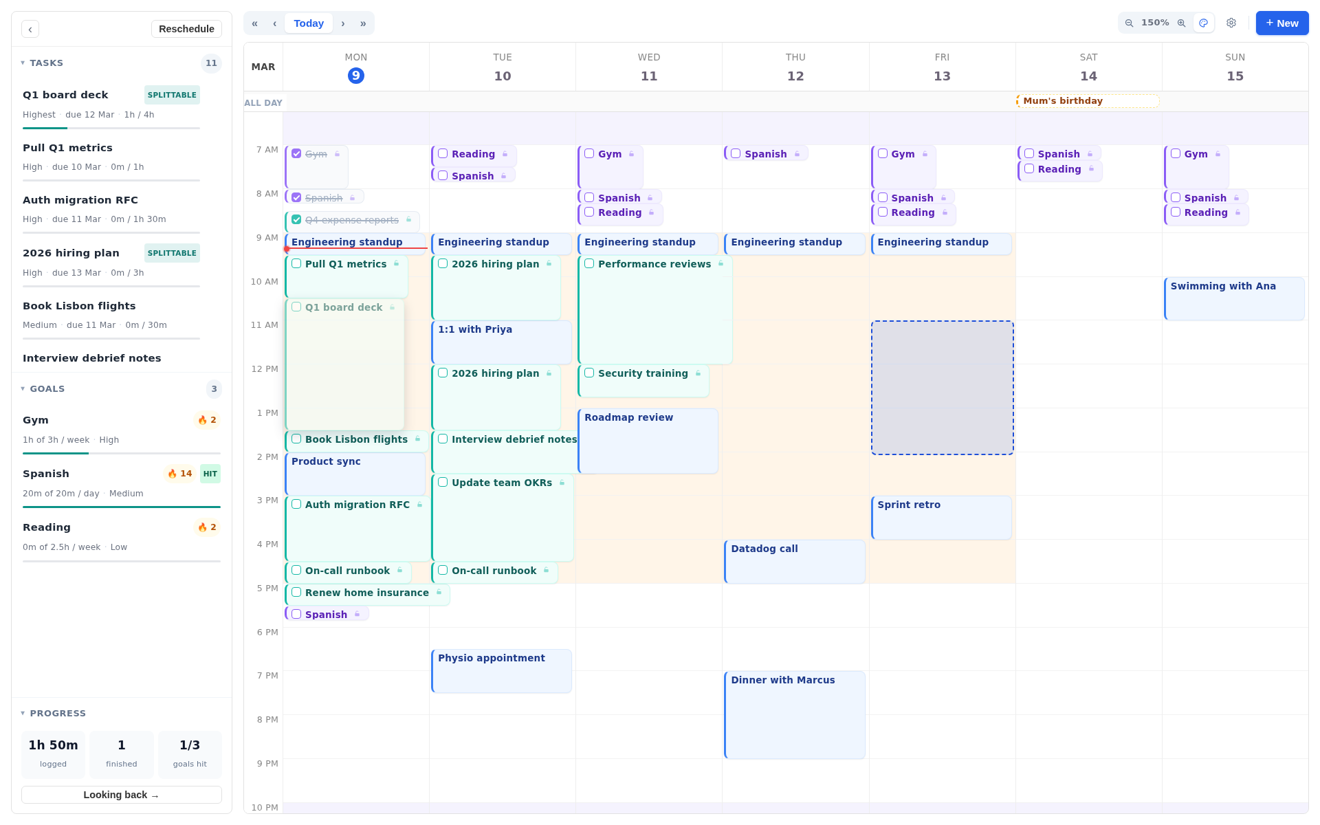 Dragging and Rescheduling